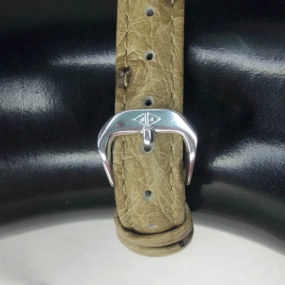 JUDITH JACK Swiss Movement MOP Face Marcasite Bezel Alligator Band Watch NWOT Brown - Image 11