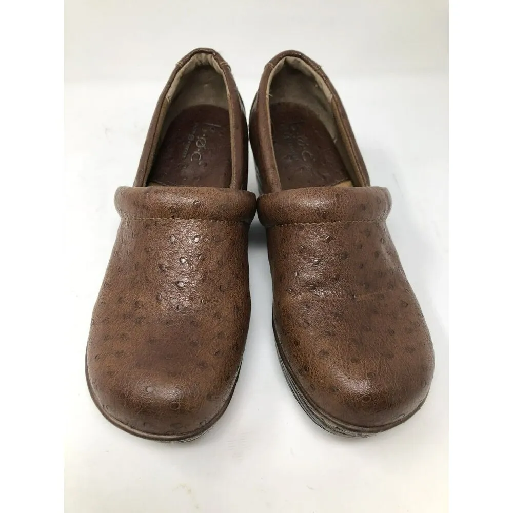 BOC Born Brown platform wedge leather dot textured clogs shoes Sz 9 - Image 5