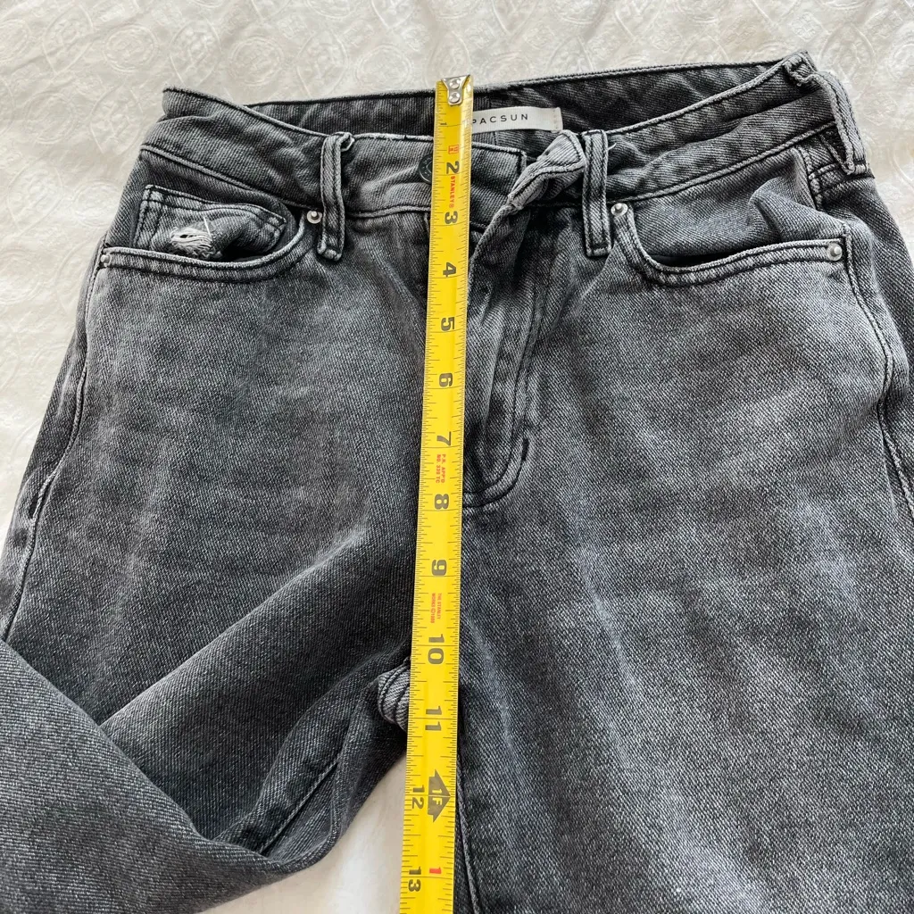 Distressed Gray Mom Jeans - Image 5