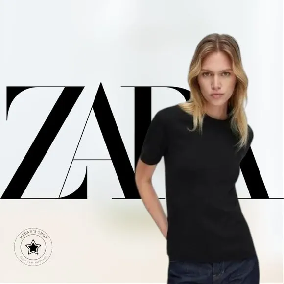 Women's Minimalist  long length black soft basic tee short sleeve size L - Image 2