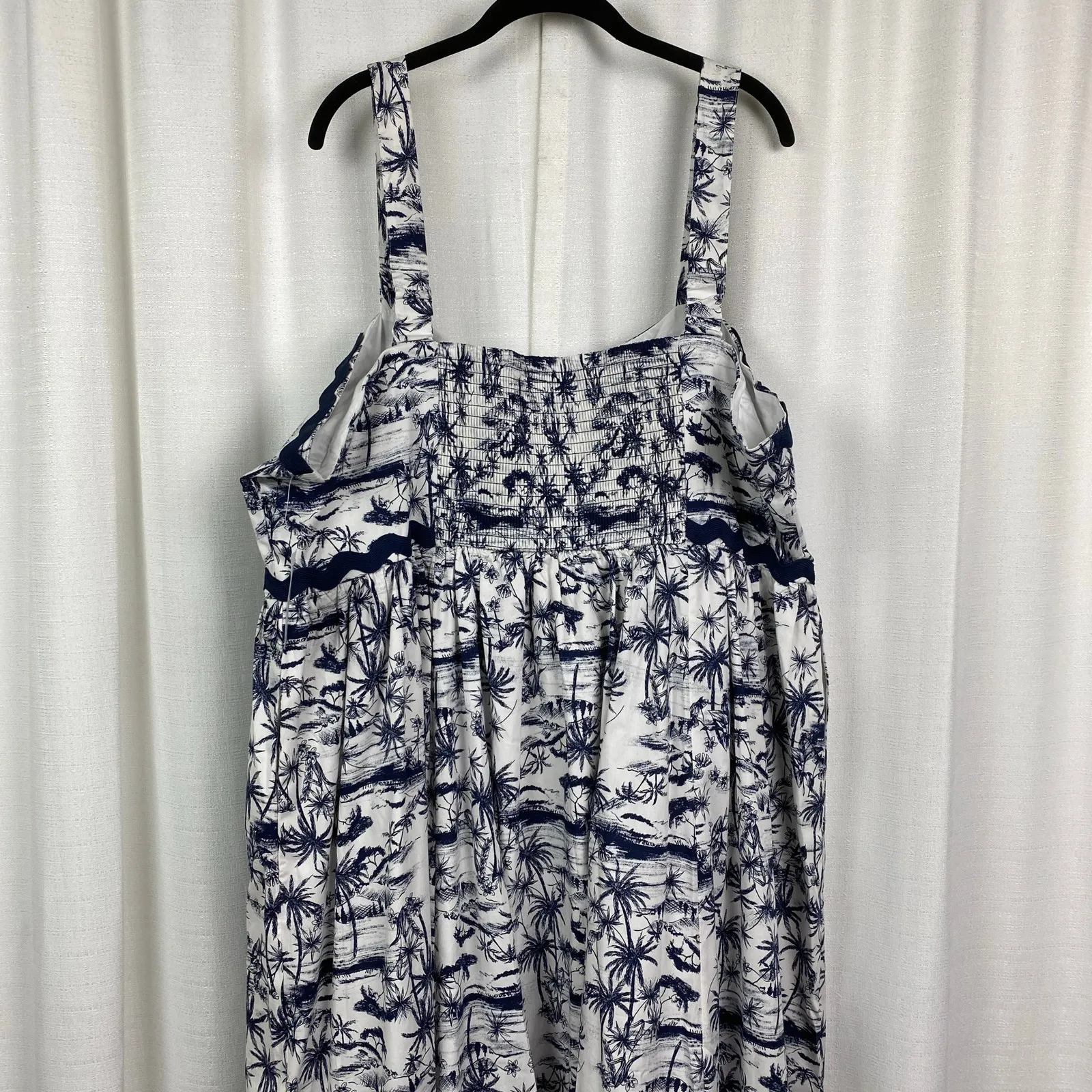 Torrid Belle Isle Blue Jungle Toile Babydoll Poplin Maxi Dress Sz.4 NWT - Image 13