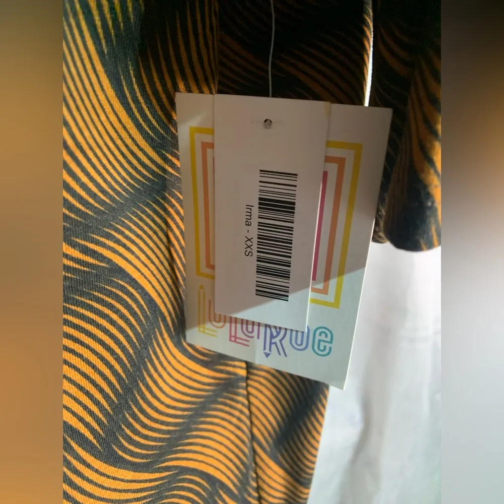 Lularoe Irma Black Orange Swirl Top - Image 5