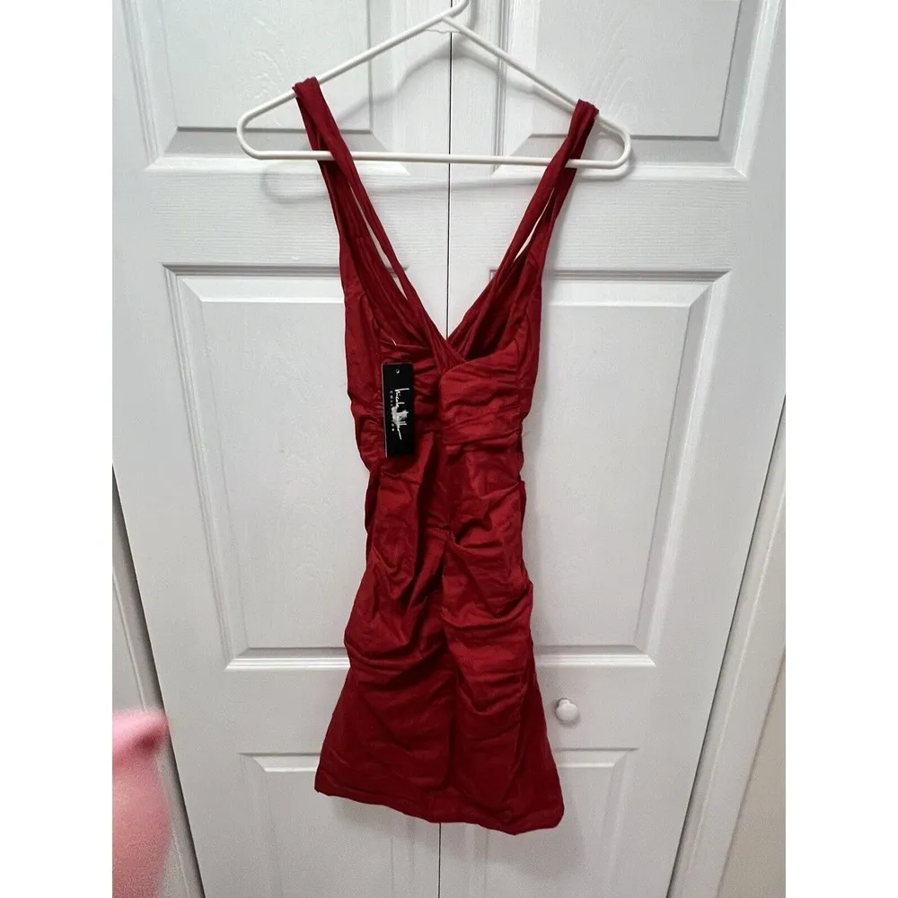 Nicole Miller Size 10 Red Cranberry BS0173 Fitted Bodycon Dress NWT Msrp $420 - Image 6