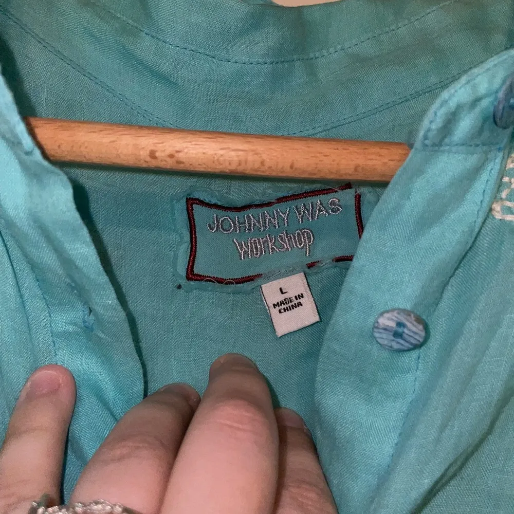 Johnny Was Embroidered Long Sleeve Button Down Shirt - Image 4