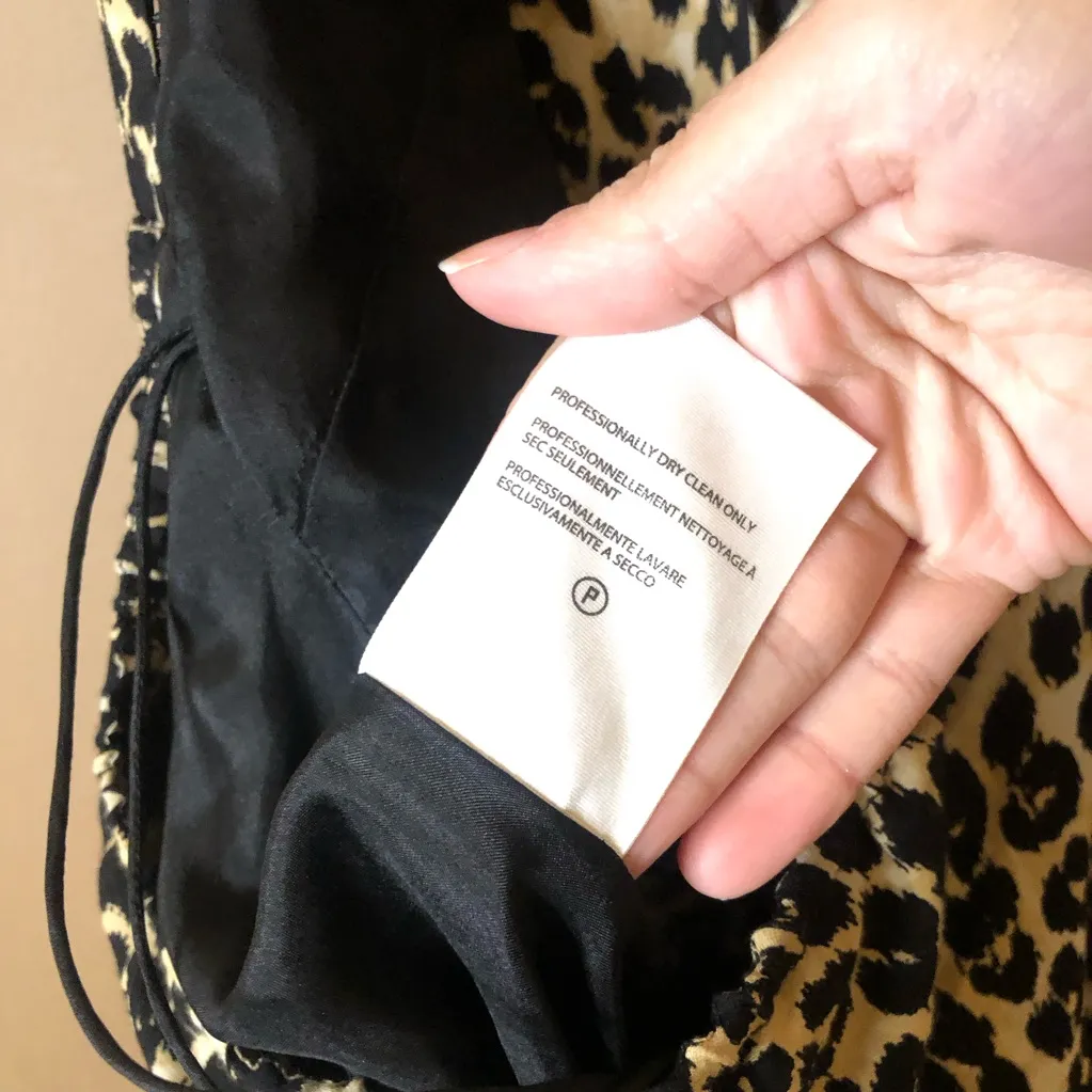 Tamara Mellon Silk Blend Button Front‎ Backless Halter Dress Leopard Print Black Size 8 - Image 7