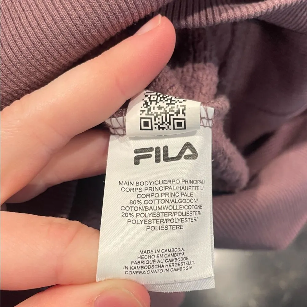 FILA Women's Chest Logo Cotton Blend Active Crewneck Sweatshirt Top-Purple M - Image 5