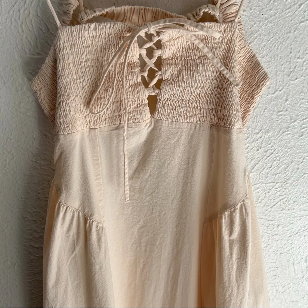 Free People Fifi Midi Dress Ivory Sz Medium - Image 3