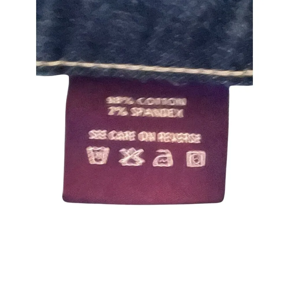 Vigoss Juniors 9 Straight Leg Jeans Blue Stretch Fold Pocket Stitch Detail - Image 13