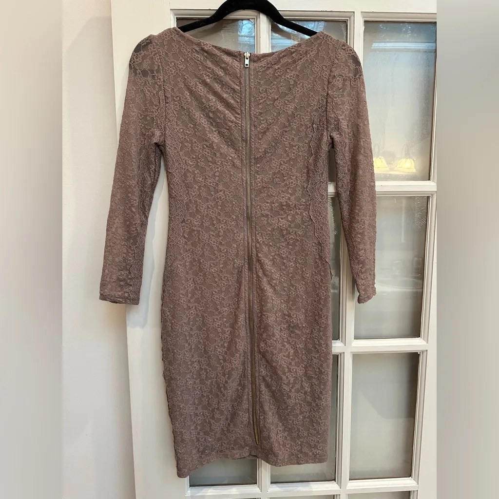 VS Victoria's Secret Bodycon Lace Dress Size XS Mauve Dusty Rose Romantic Party - Image 4