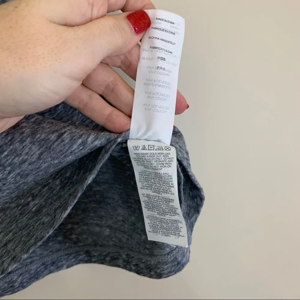 J Crew Gray Heathered Gold Studded Shoulders Tee - Image 5