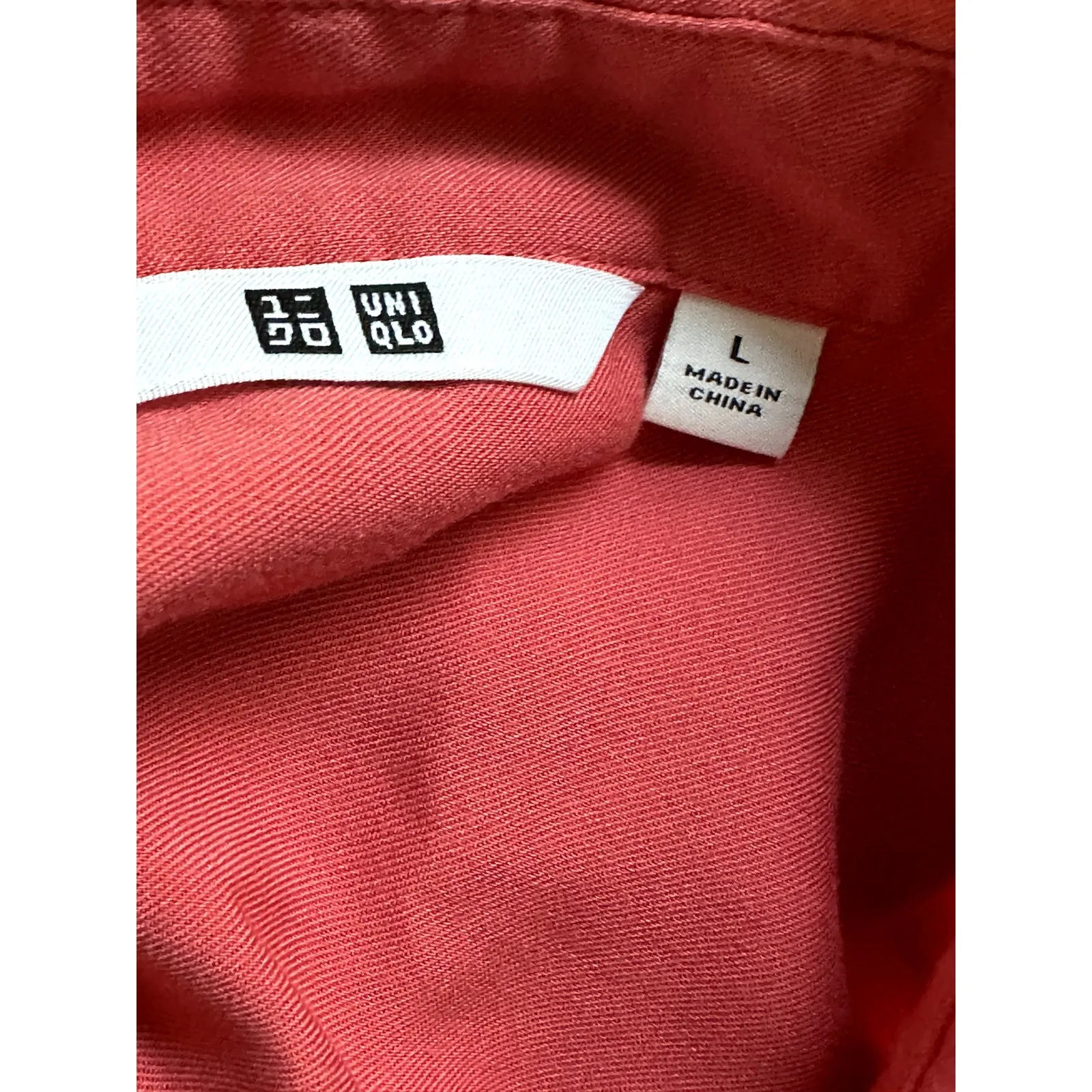 Uniqlo Women's Button Down Top Large Pink Coral - Image 4