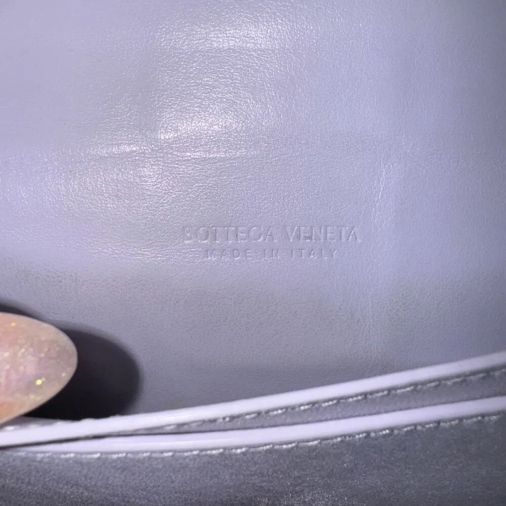 Bottega Veneta Maxi Intrecciato Card Holder Small Wallet Purple Lambskin - Image 3