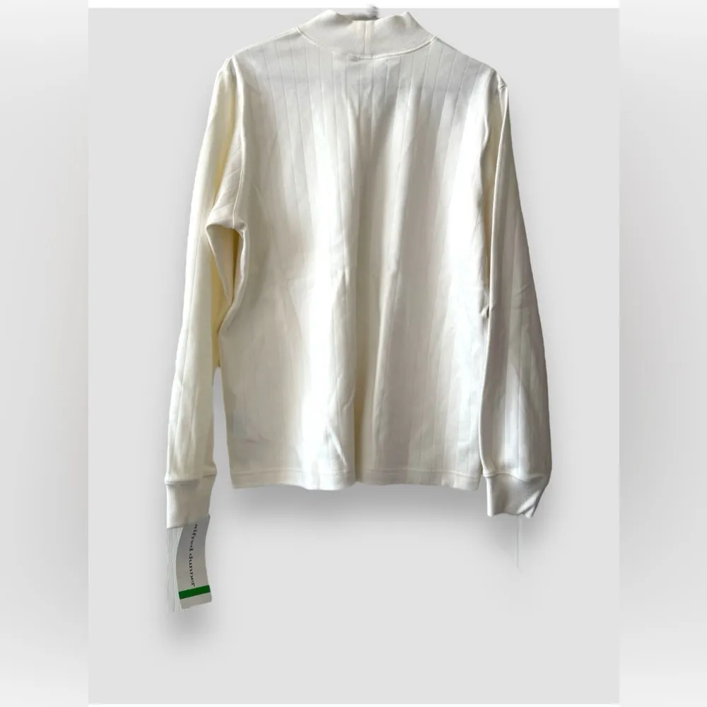 Alfred Dunner Women’s Mock Neck Sweatshirt Cream Floral Heart to Heart Sz L NWT - Image 4