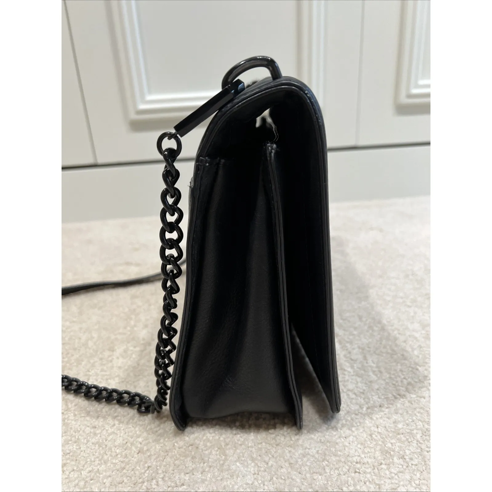 Rebecca Minkoff  Love Jumbo Chevron Quilted Handbag Black Shoulder Bag Timeless - Image 12