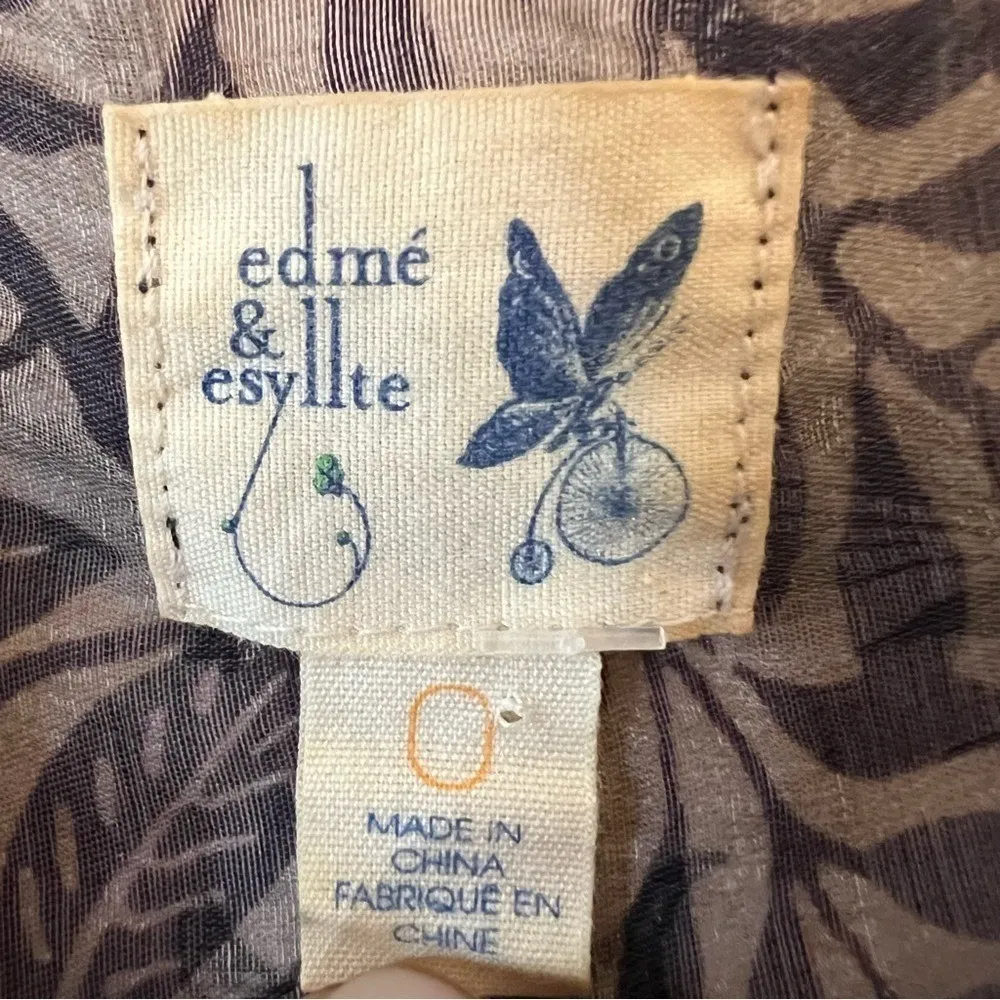 Anthropologie Edmé & Esyllte Floral Blouse Romanticcore Style 28275215 Size 0 Brown - Image 11