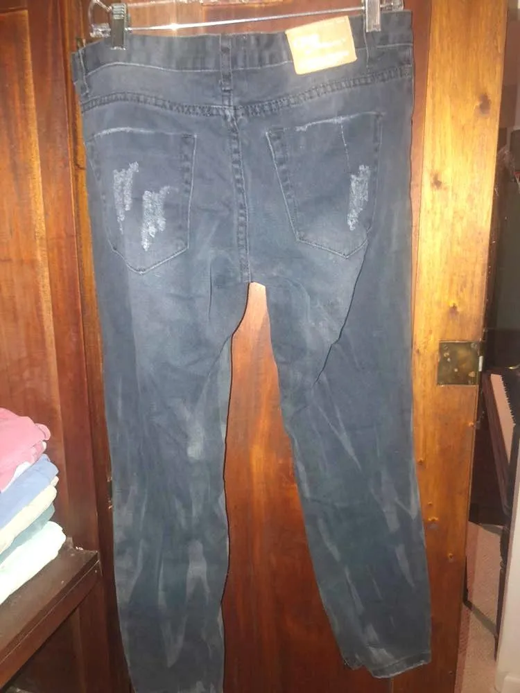 One Teaspoon “Trashed FreeBirds” Ripped Black Jeans - Image 3