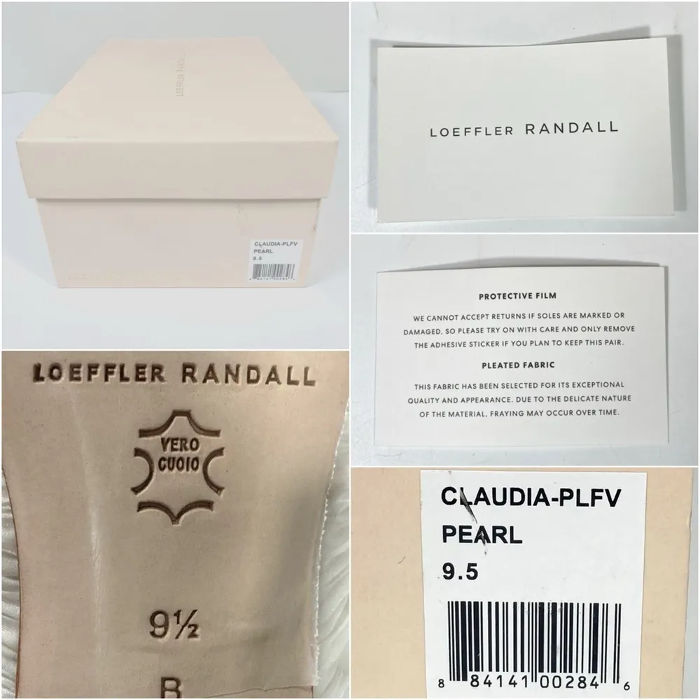 Claudia Top Knot Bow Heel Mule Sandals Pearl 9.5 NEW - Image 16