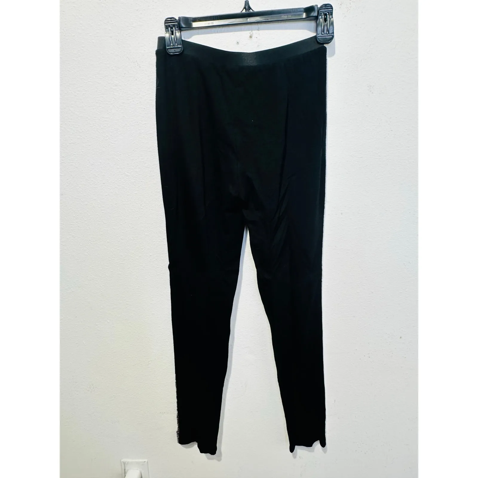 JENNI KAYNE Silver Sparkle Sequin Black Fitted Slim Pants Disco NYE Pants sz S - Image 2