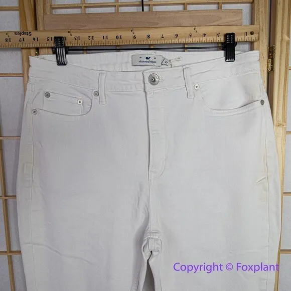 NEW Vineyard Vines Jamie‎ High Rise Skinny Jeans in Ecru, women size 32 - Image 3