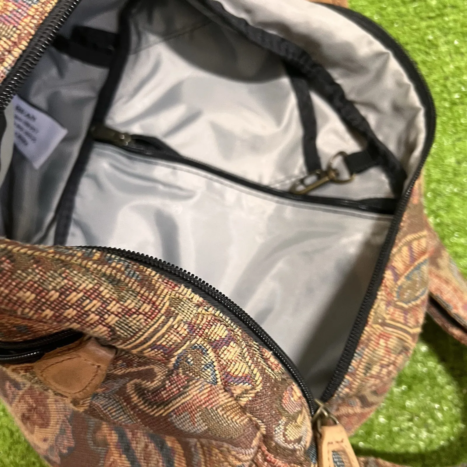 LL Bean x Ameribag Cross Body Health Back Bag Paisley‎ Tapestry Purse Backpack - Image 8