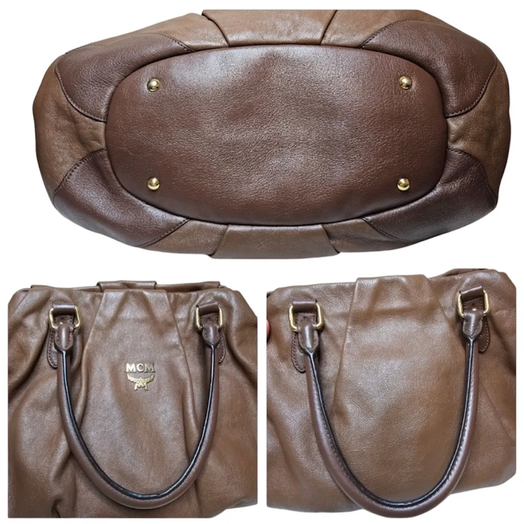 MCM Dark Brown Leather Shoulder Bag - Image 5