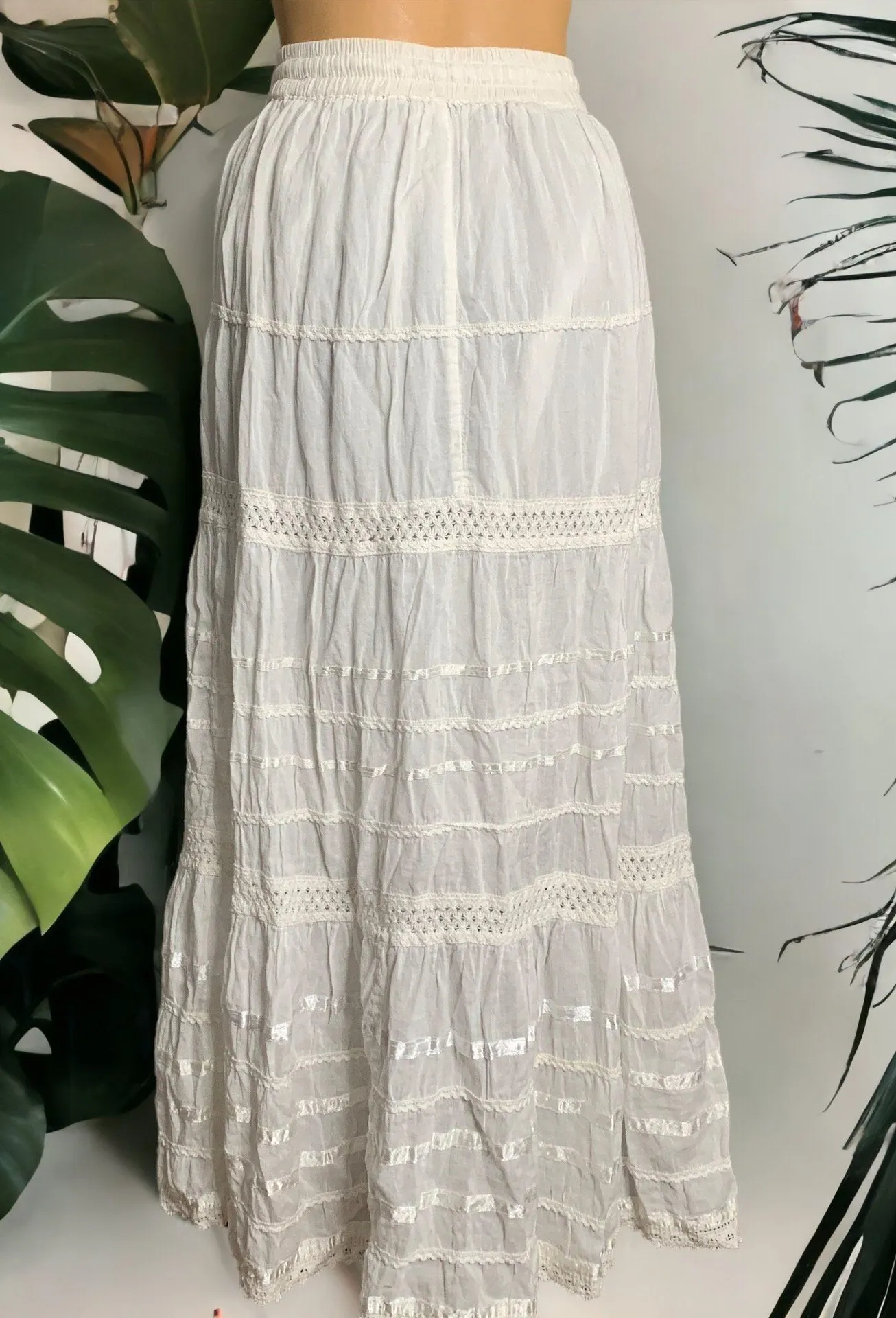 Vintage Just Cruising Maxi Skirt Size One Size White Size M - Image 1