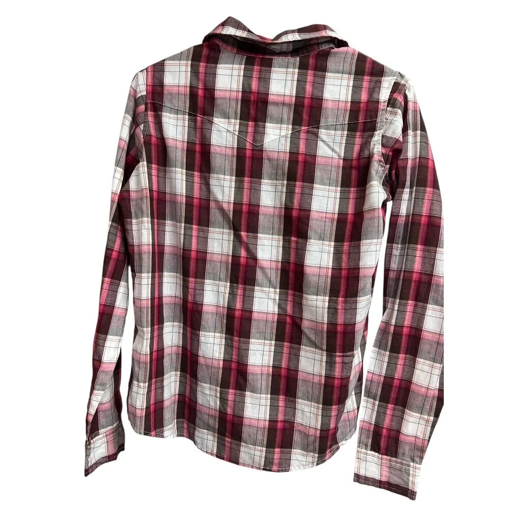 Wrancher by Wrangler Women's Pearl Snap Button Up Shirt Medium - Image 9