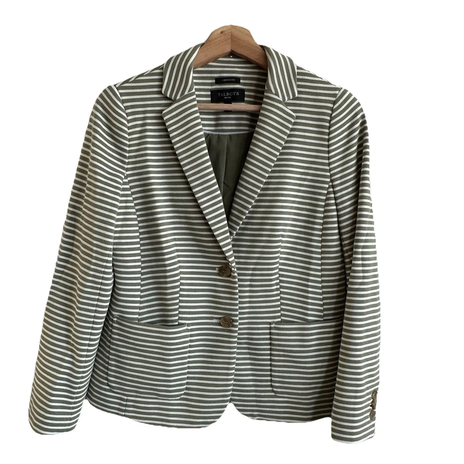 Talbots Aberdeen Knit Blazer Women's 4P Stripe Pique Office Career Business - Image 2