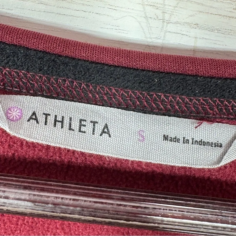 Athleta Sleeveless Tunic Fleece Lined Scuba Knit Dress Maroon Small‎ - Image 10