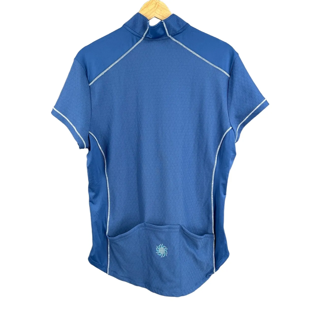 Pearl Izumi Women’s Cycling Jersey Blue Short Sleeve Half Zip Back Pockets XL - Image 2