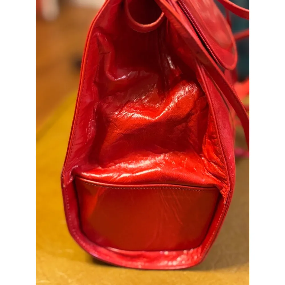 Orange-Red Leather Bag - Image 6