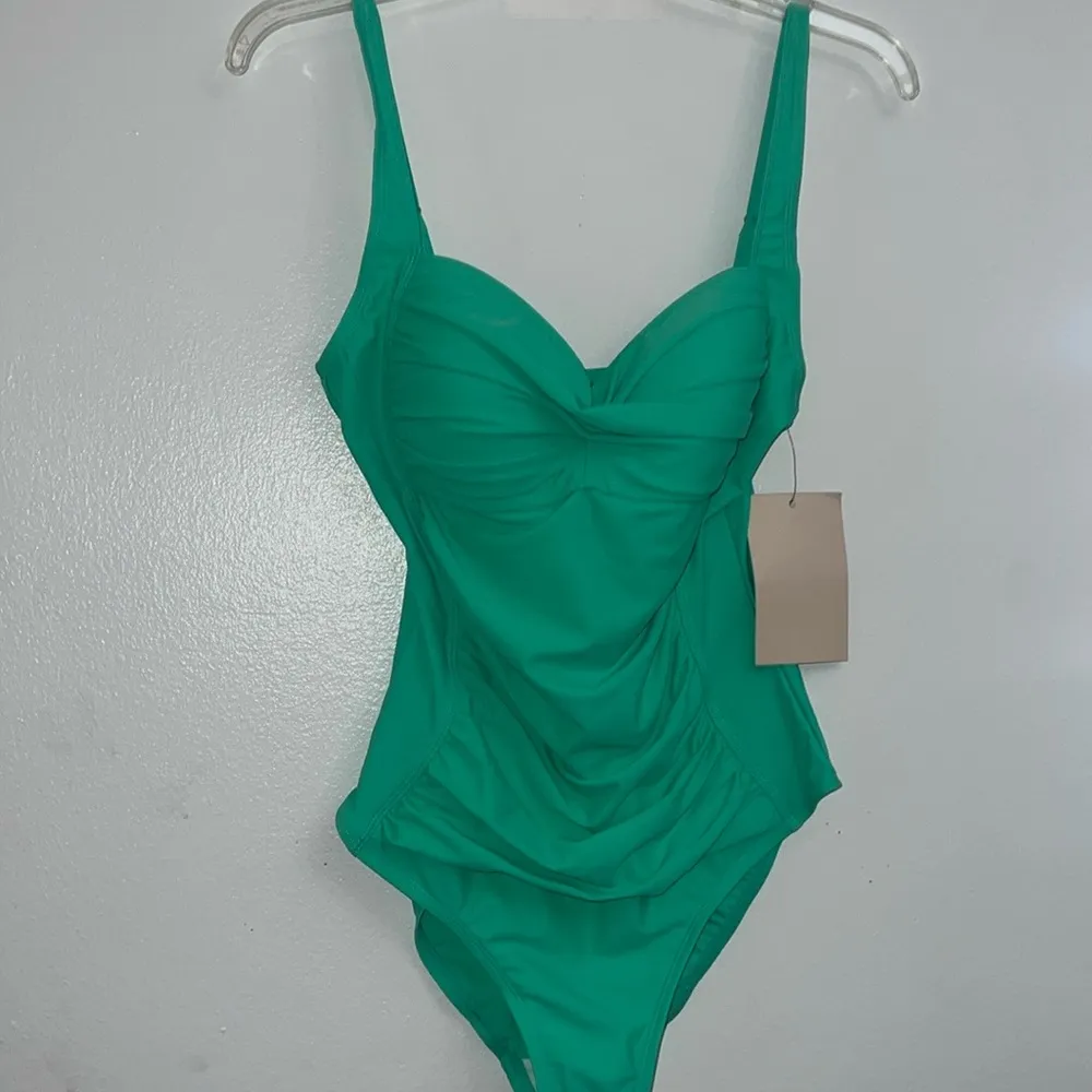 Lifesky Green Tummy Control Swimwear Halter One Piece Slimming Vintage Retro Sm - Image 5