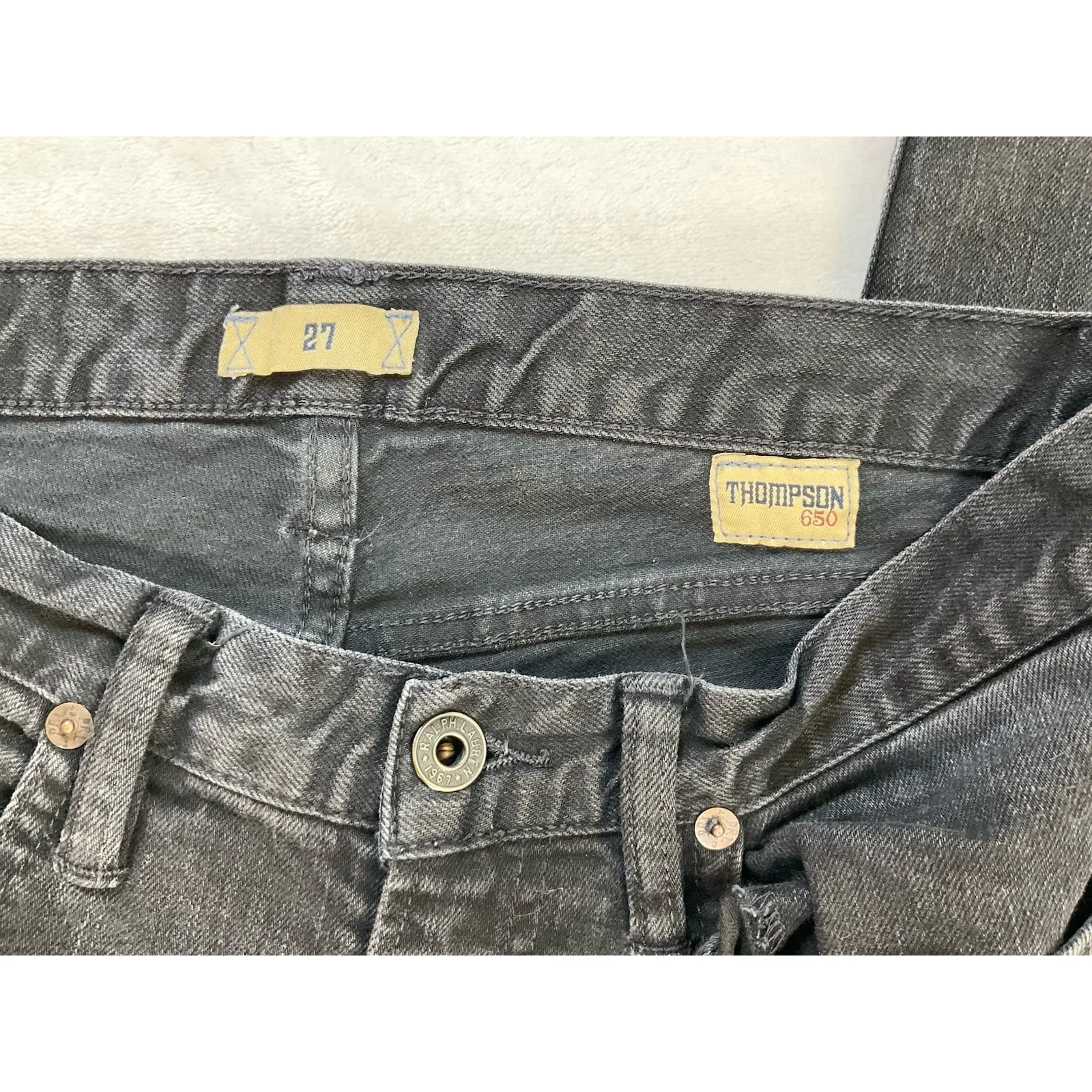 Ralph Lauren Blue Label Jeans 27 Thompson Low Rise Black Denim Stretch Y2K 2000s - Image 3