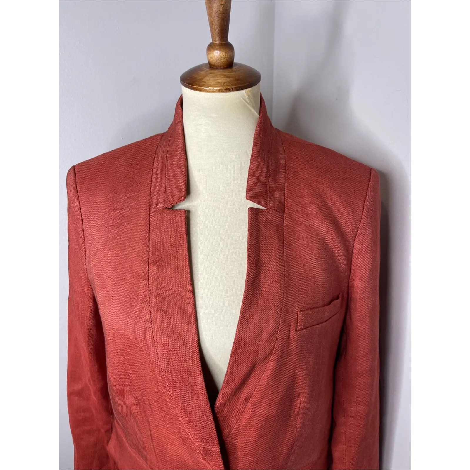 Veronica Beard Farley Dickey Linen Blazer in Clay Sz 10 - Image 6