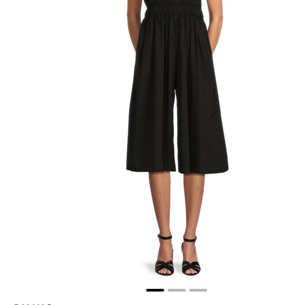 Pinko Black Jumpsuit with Square Neckline and Wide - Image 2
