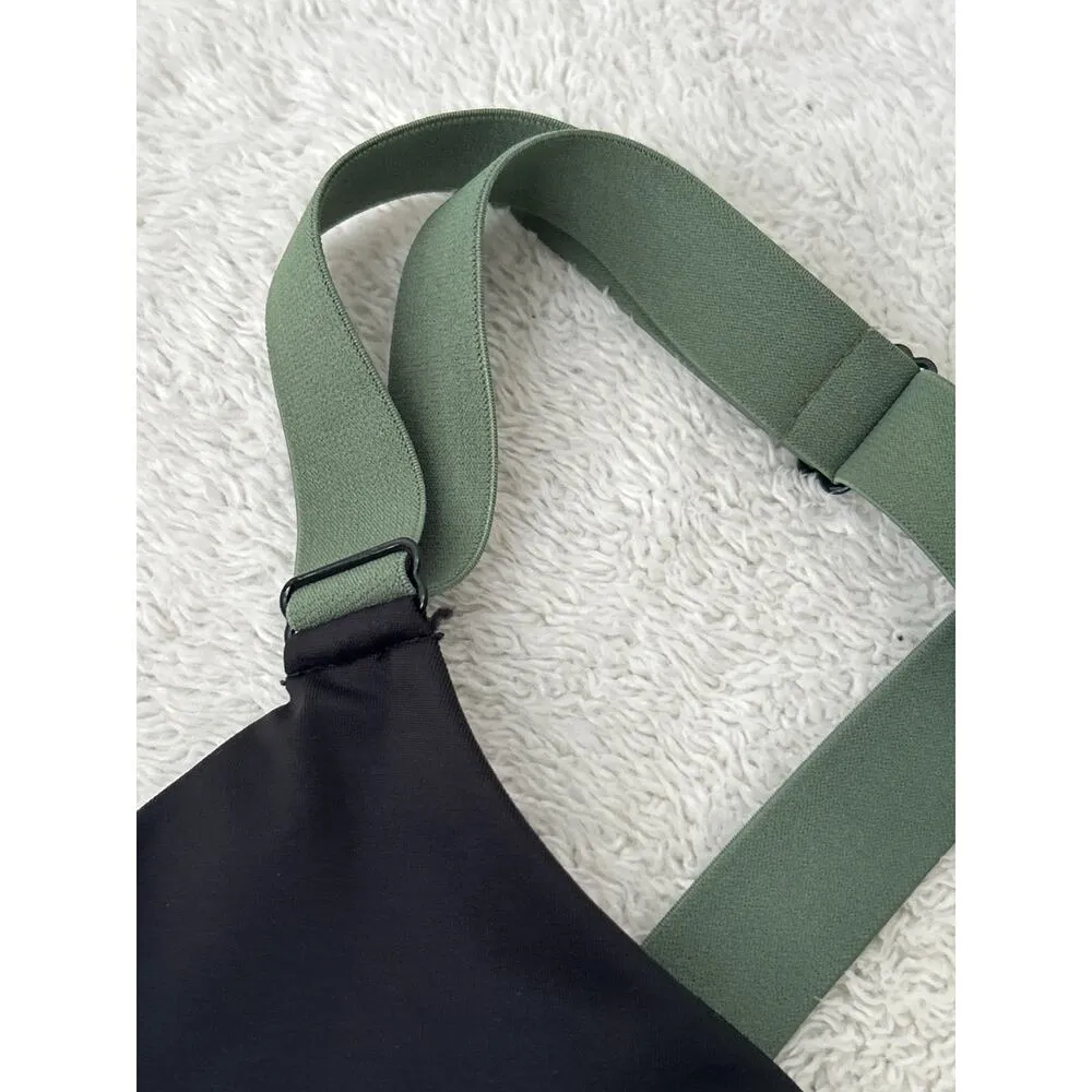 Active Booty For Everybooty Sports Bra Large Black Green - Image 2