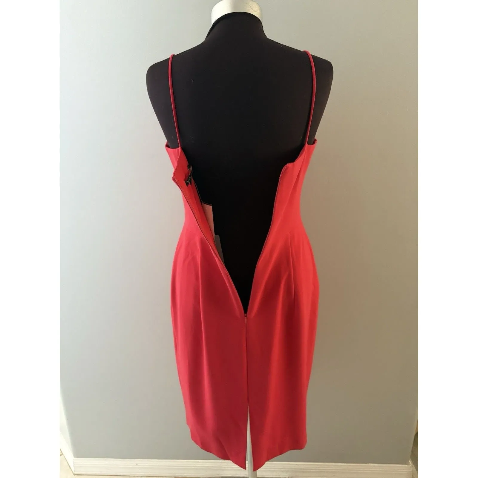 Black Halo Dress 8 Red Brishten Sheath Cocktail Spaghetti Strap Holiday Party - Image 5