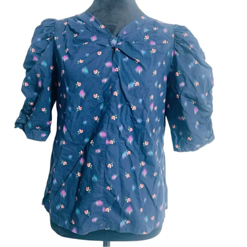 Rebecca Taylor Size 4  Top Blouse Floral Short Sleeve Career Classy Work Attire - Image 7