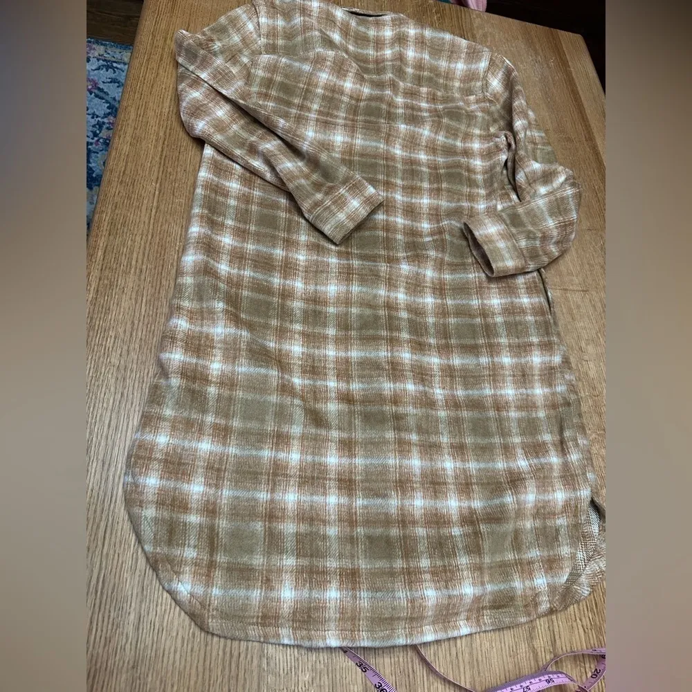 Jessica Simpson NWT Romi long plaid flannel button up sz Medium 20” p2p - Image 8