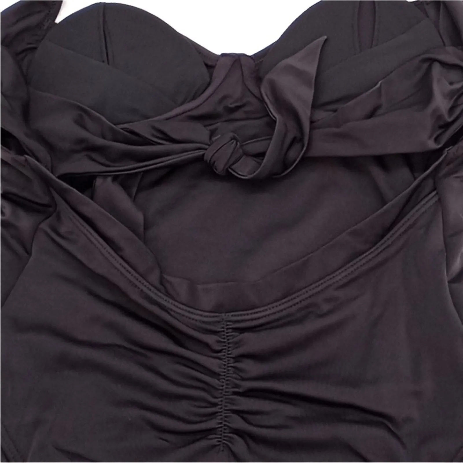 FREE PEOPLE x HAH One Pcs Swimsuit Sz S Black Fairy Resort Y2K Coquette Goth NWT - Image 9