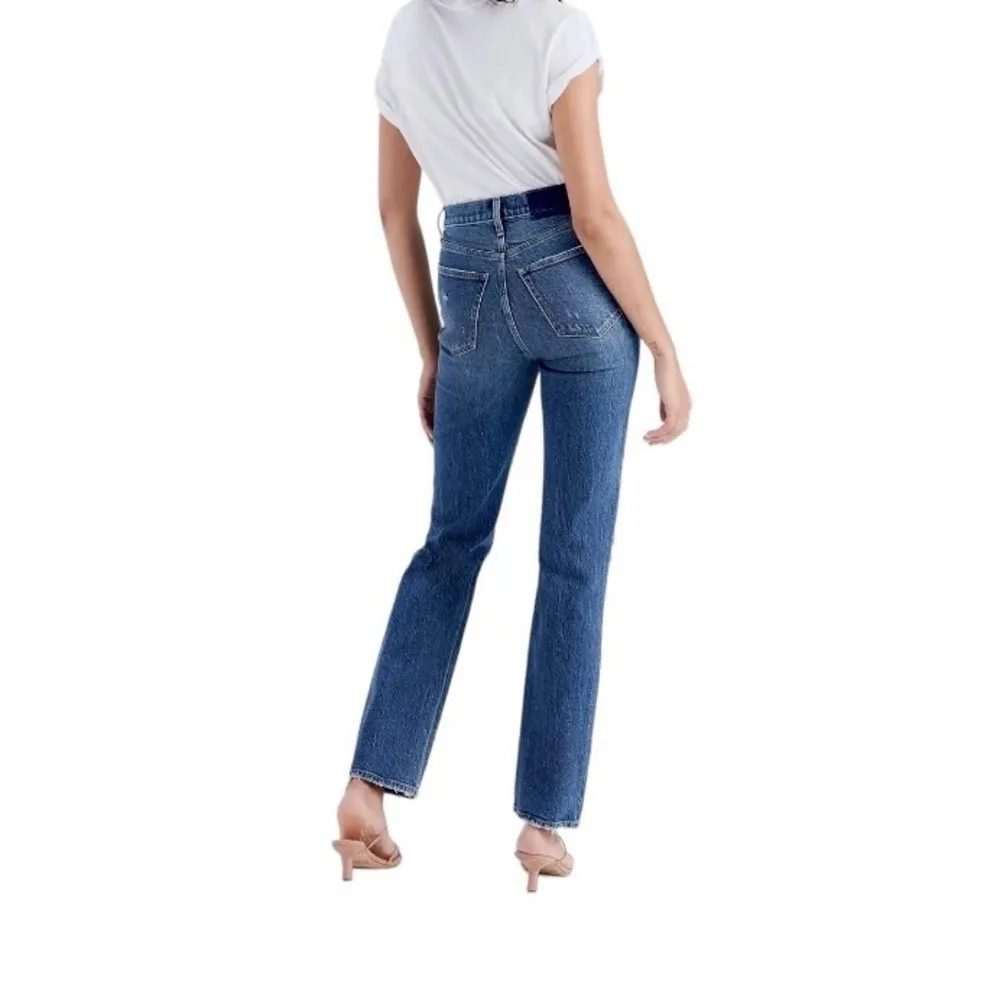 The 90s Straight Ultra High Rise Medium Wash Denim Jeans - Image 2