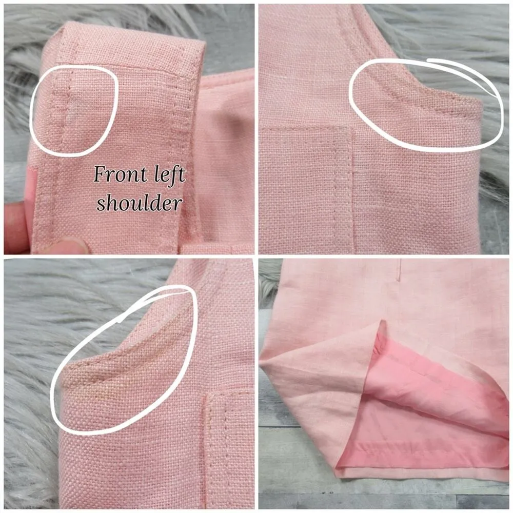 VALENTINO Vintage Linen Pink Sleeveless Blouson Dress Women’s Size 2 - Image 12