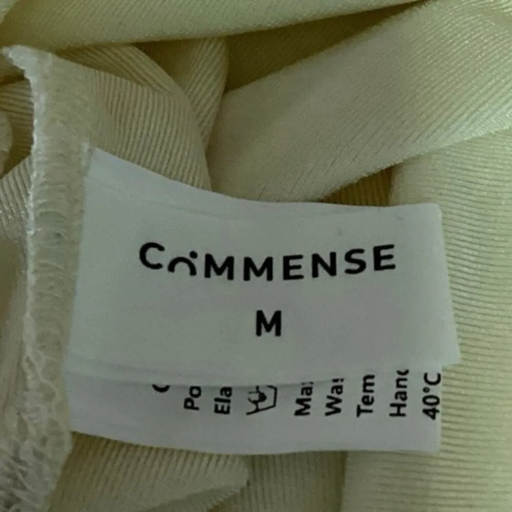 Commense Cream Asymmetric Tie High Waist Knit Fitted Stretch Mini Skirt Size M Size M - Image 5