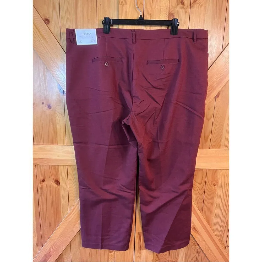 CJ Banks Trousers Perfect Pants 24W Average relaxed Fit high rise reddish brown Red - Image 4