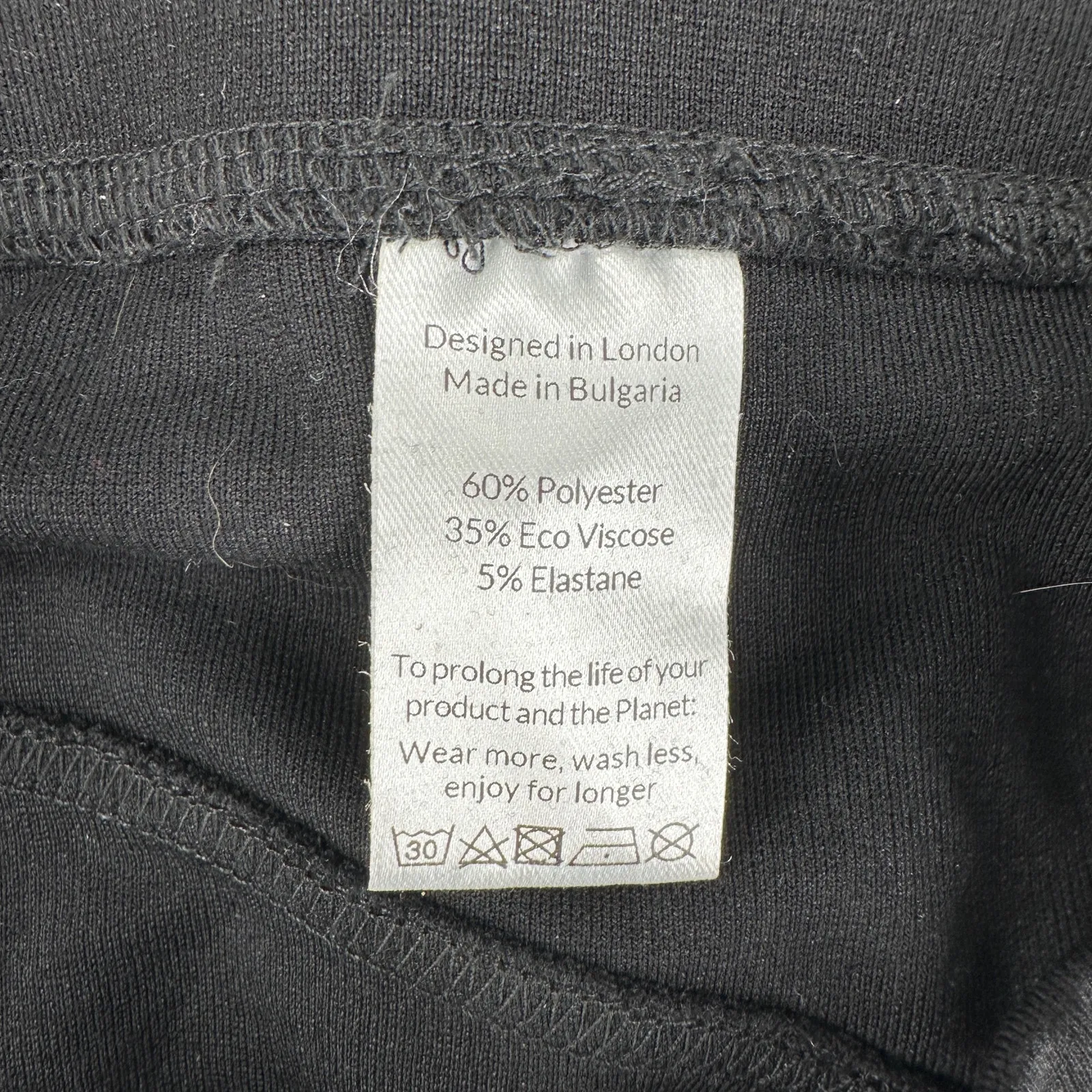 Saint + Sofia Black Leggings With Colorful Floral Stripe Size 6 Thick Waist Size M - Image 7