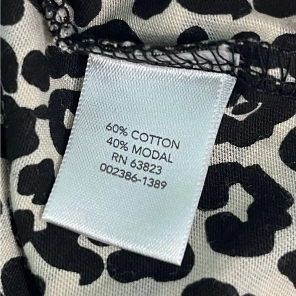 Cream Black Stripes Animal Print Shirt Petite Women’s XL - Image 9