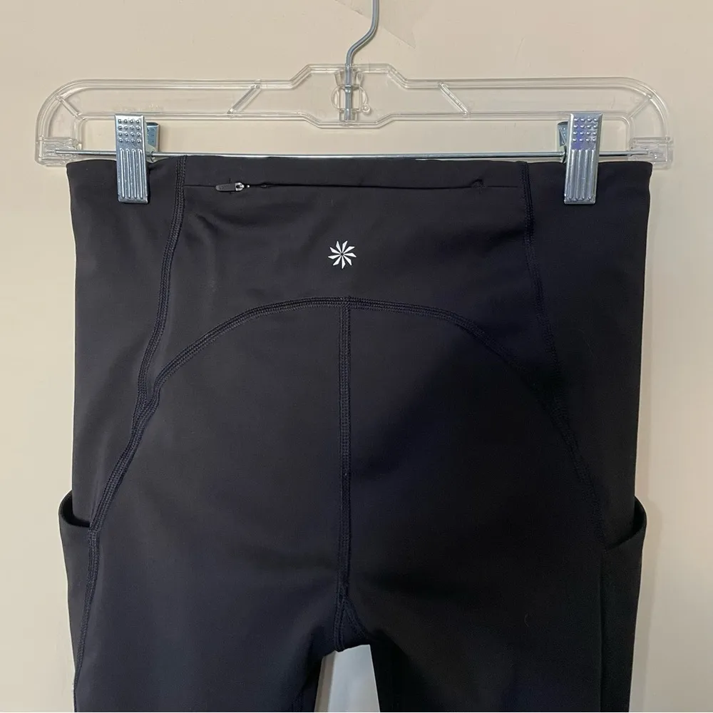 Black Ultimate Run 7/8 Tight Mesh Ankle Zip Leggings - Image 12