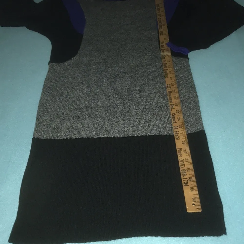 𝅺DRESSY TESSY vintage 90’s knit sweater dress dolman sleeve color block size S - Image 5