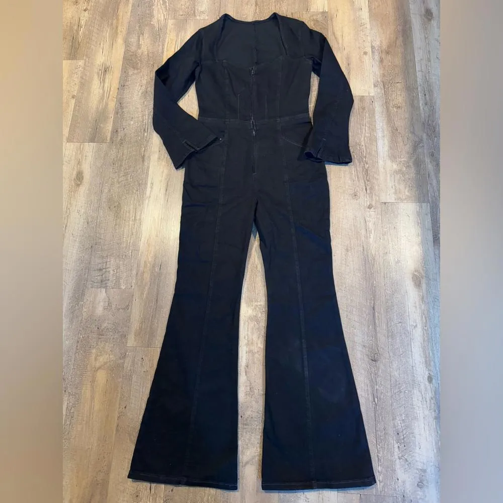 NWT Karly Jumpsuit in Night Rider FREE PEOPLE Large - Image 4