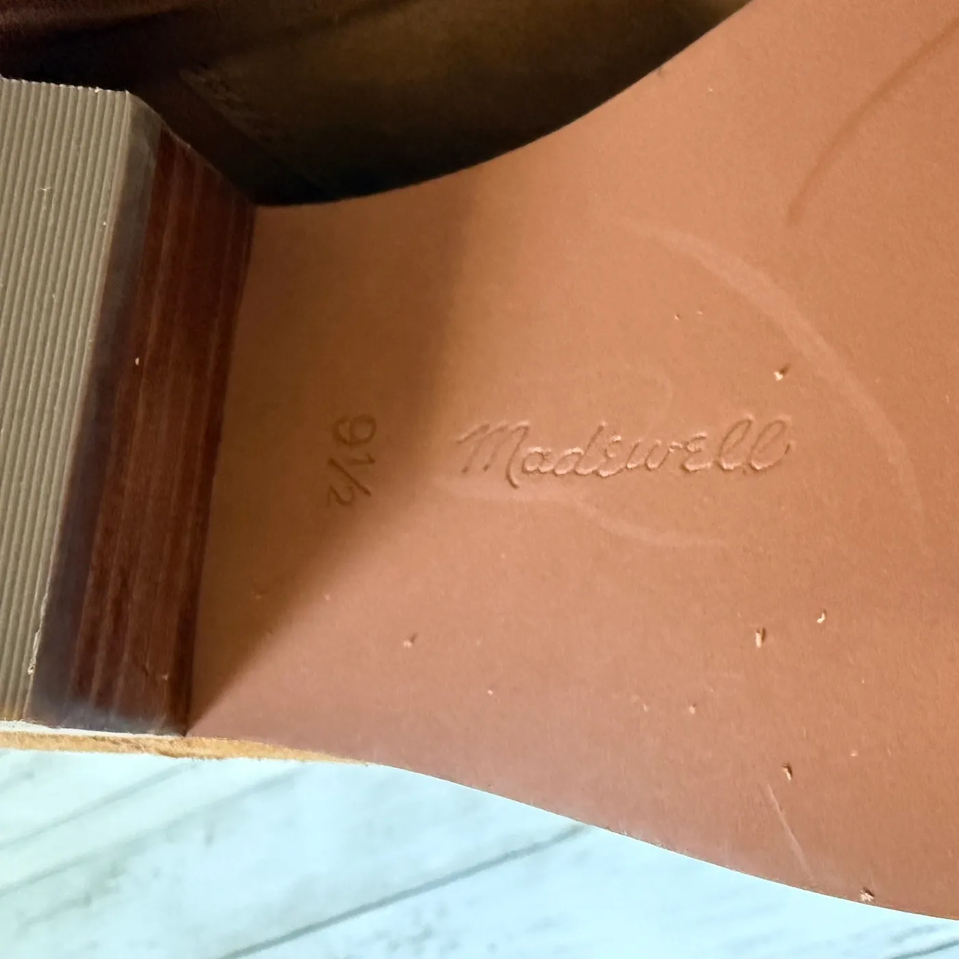 NEW Madewell Sz 9.5 The Ingrid Chelsea Boot Suede NX772 Western Tan Dried Acorn - Image 9